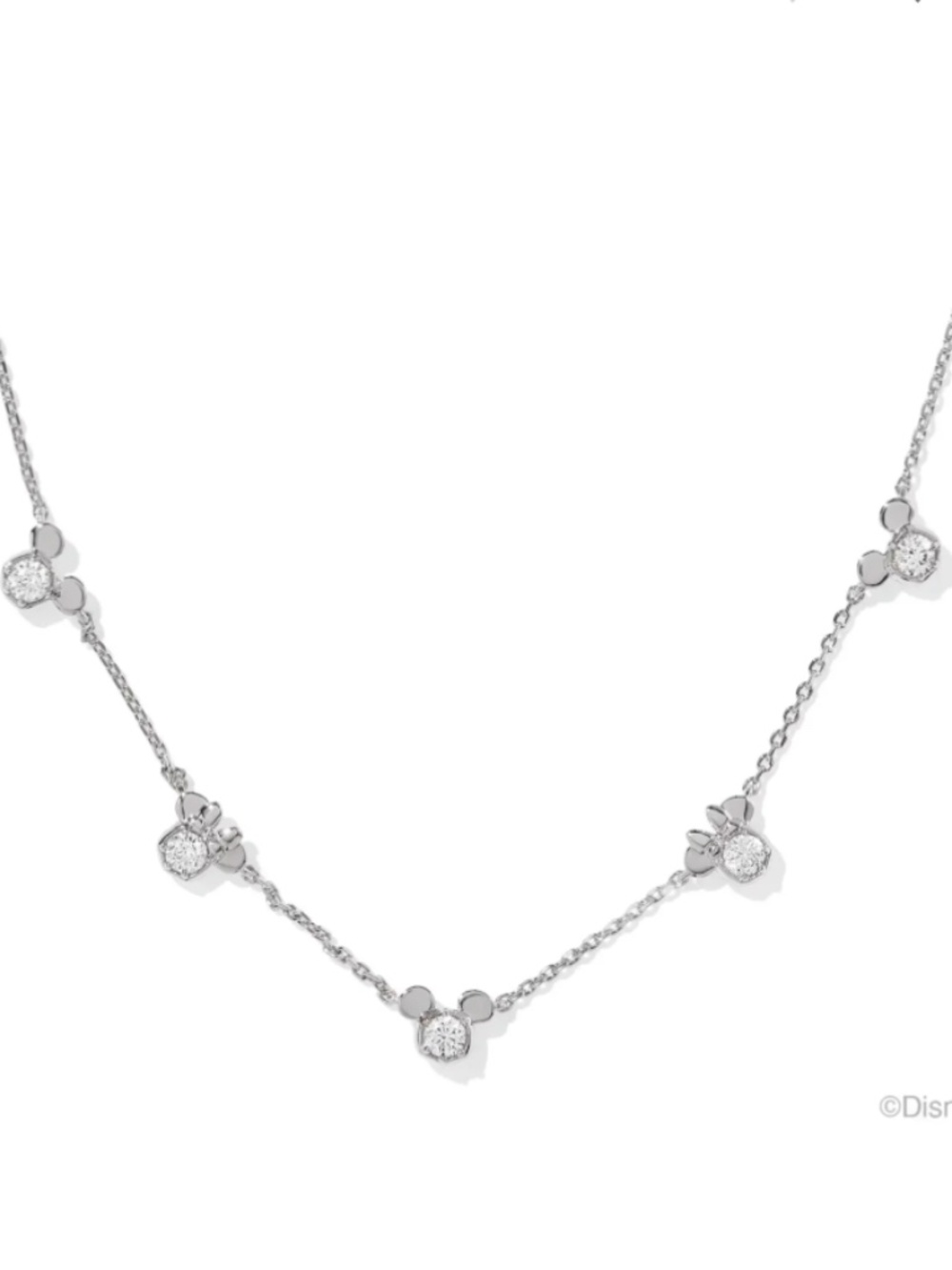Disney | Kendra Scott Mickey and Minnie Mouse Strand White Crystal Silver